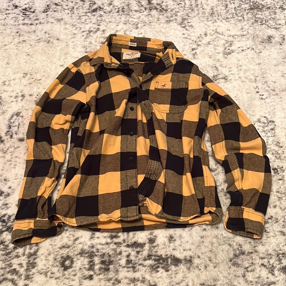 Plaid Shirt-Hollister-Yellow- Men’s(M)